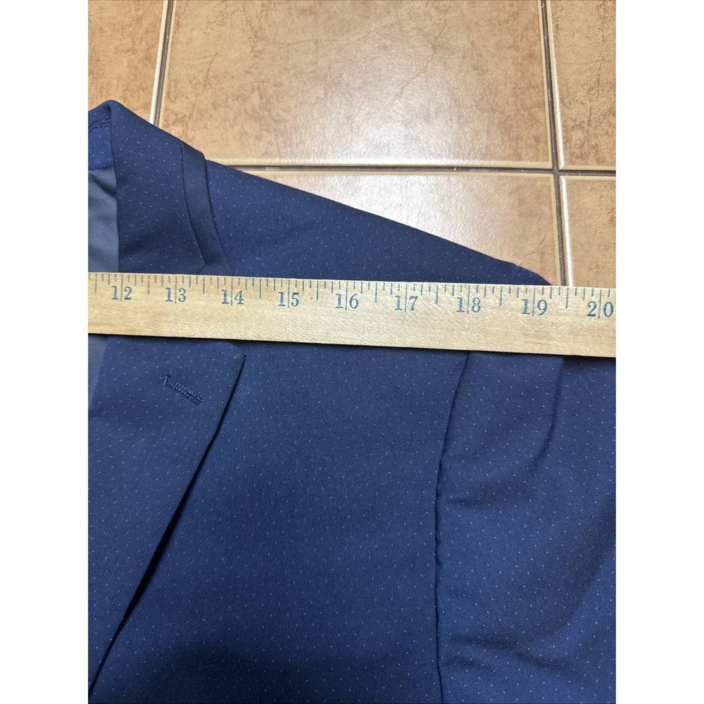 Savile Row Tip Off‎ Blazer Sport Coat Suit Jacket Size 42R Navy Blue Polka Dots